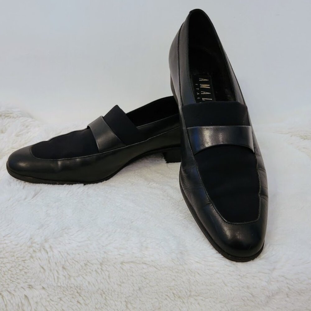 Amalfi Italian Black Shoes, Ladies Size 9 B
